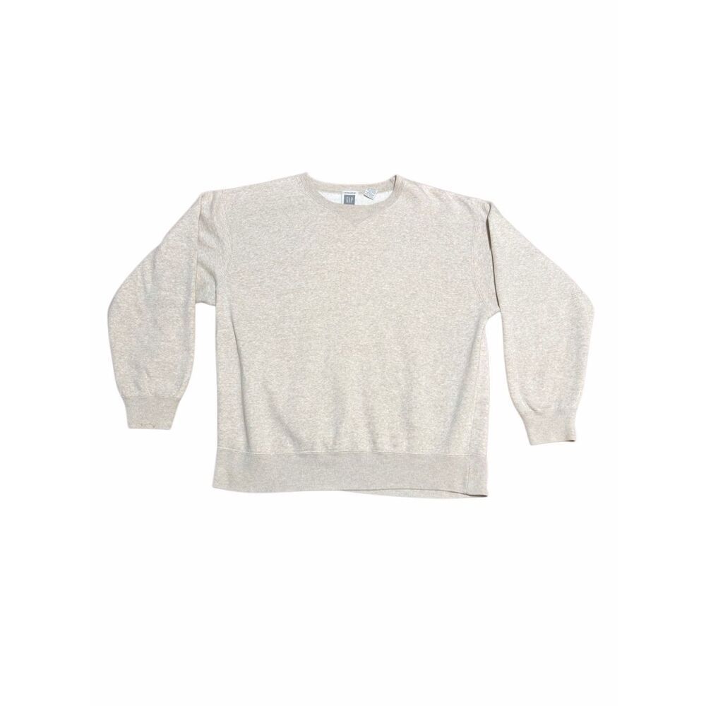 Vintage Gap Sweatshirt Large Heather Gray Made In USA 90s Cotton Blend Over Siz